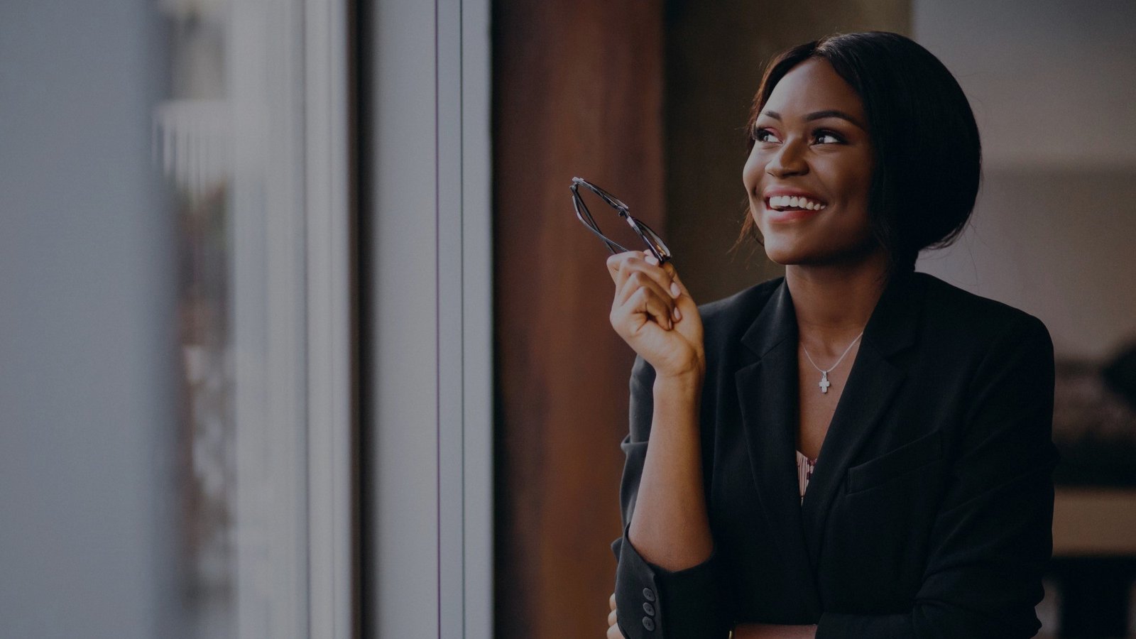 Young african woman smiling